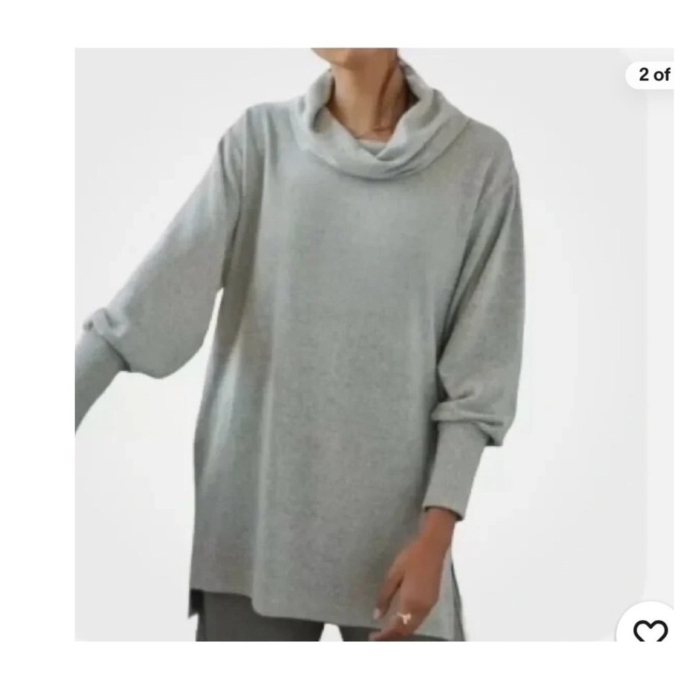 Maeve Anthropologie Cowl Neck Tunic Sweater Sage Green Cozy Long Sleeve Knit